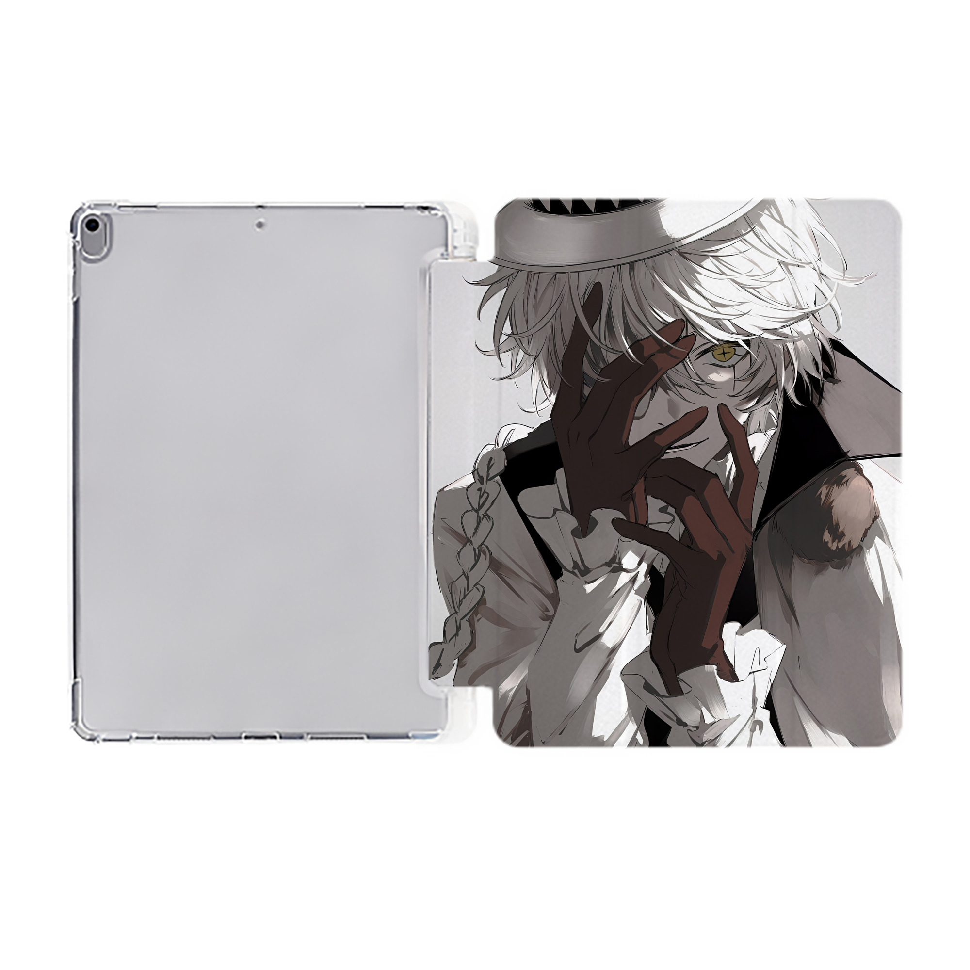 （画像用） 文豪ストレイドッグス Bungo Stray Dogs IPad ケース ペン収納付き 三つ折りスタンド PUレザー×シリコン 対応機種9.5/10.5/10.9インチ